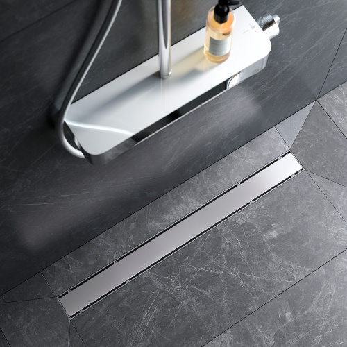 картинка W02SC-U11-080-04SB PrimeFlow Трап для душа линейный универс затвор Tile 80см цвет сталь мат от магазина Сантехстрой