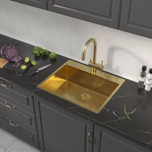 картинка Кухонная мойка Reflexion Iseo RX2260GD брашированное золото от магазина Сантехстрой