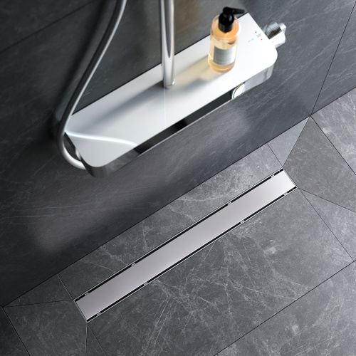 картинка W02SC-U11-070-04SB PrimeFlow Трап для душа линейный универс затвор Tile 70см цвет сталь мат от магазина Сантехстрой