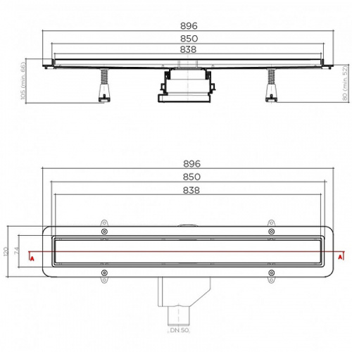 картинка Душевой лоток BETTOSERB 850 Net Line (13702519) от магазина Сантехстрой