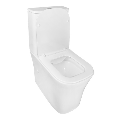 картинка Унитаз-компакт Azario ANTEO SQUARE 385х630х820 напольный, безободковый, с быстросъемным сиденьем микролифт (AZ-1218A) от магазина Сантехстрой