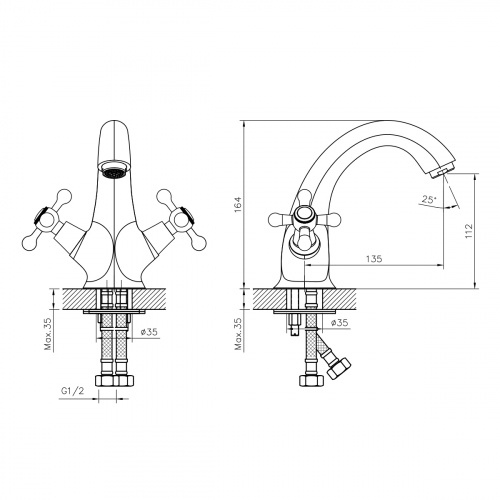 картинка Смеситель для раковины DECOROOM DR54 (DR54011) от магазина Сантехстрой