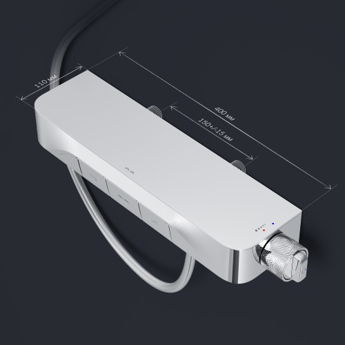 фото f8f10500 func, смеситель для душа, кнопочный с полкой, с изливом, хром