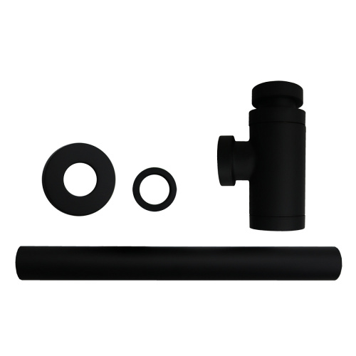 картинка Сифон для раковины AZARIO G 1 1/4, без выпуска, цилиндр, латунь, черный (AZ-108-BL) от магазина Сантехстрой