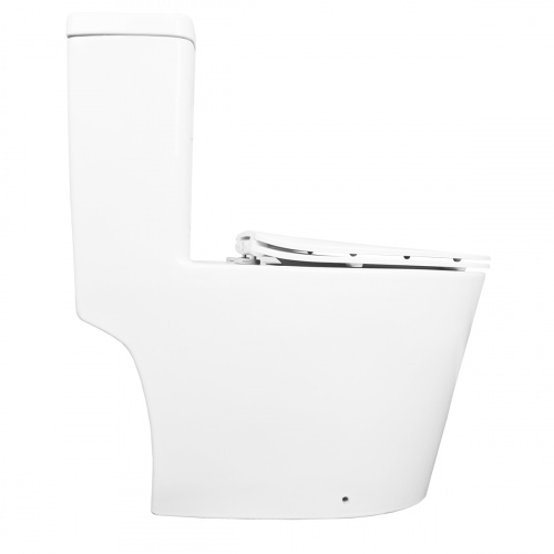 картинка Унитаз-моноблок Creo Ceramique ONE 370х720х760 безободковый, в комплекте с быстросъемным сиденьем микролифт (ON0101) от магазина Сантехстрой