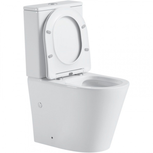 картинка Унитаз компакт Black&White Universe 7793W с бачком и сиденьем Микролифт от магазина Сантехстрой