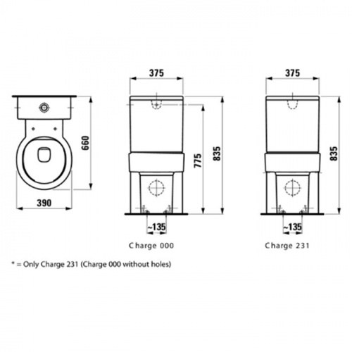 картинка Laufen VAL Чаша моноблока 660x390x430мм, вупуск универсальный, безободковый, цвет: белый от магазина Сантехстрой