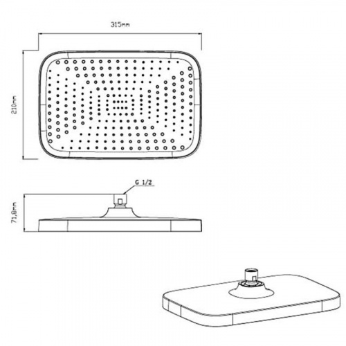 картинка Душевой комплект 315x210 мм Vincea VSFW-4211GM от магазина Сантехстрой