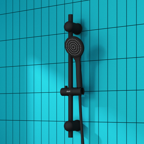 картинка D0108000BL Comfort душевой комплект, ручной душ 1F, стойка 600 мм, черный от магазина Сантехстрой