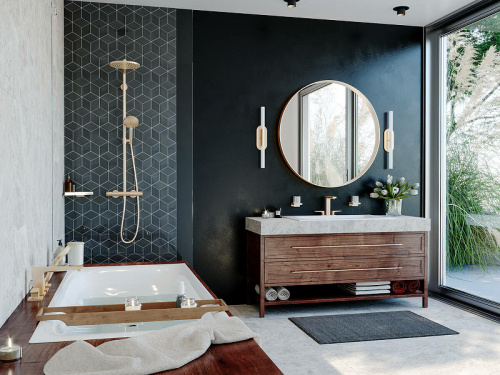 картинка HG AddStoris Угловая корзинка, цвет: полированное золото от магазина Сантехстрой