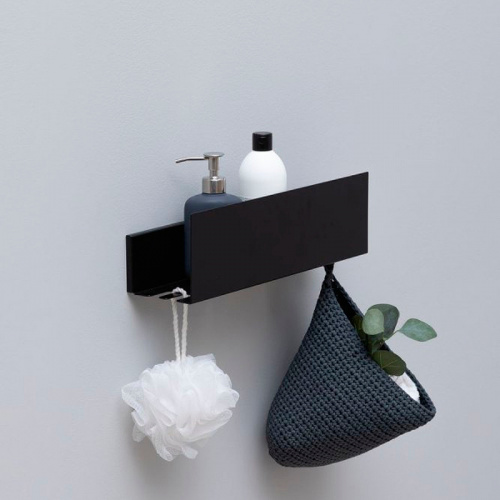 картинка Металлическая полка Aquanet Магнум 50 274189 Черная матовая от магазина Сантехстрой