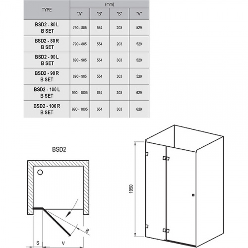 картинка Душевая дверь Ravak Brilliant BSD2-80 A L 0UL4AA00Z1 профиль Хром стекло Transparent от магазина Сантехстрой