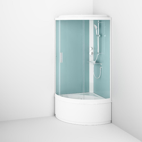 картинка W88C-401A-090WT X-Joy Deep кабина душевая  90x90, 1/4 круга,  профиль белый, стекло прозрачное от магазина Сантехстрой