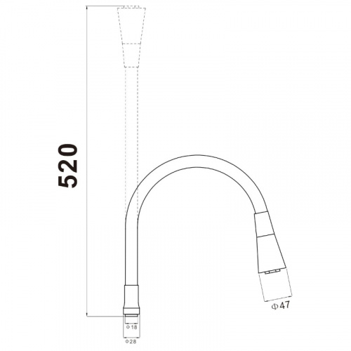 фото гибкий излив savol 1/2″ белый (s-mcg02)