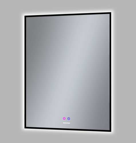 картинка Зеркало PRAGMA-норма BLACK (600*800*45) LED с сенсорным выключателем и подогревом от магазина Сантехстрой