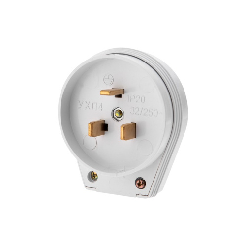 картинка Вилка ВШ для электрической плиты 32 А,  250 В,  2Р+РЕ белая REXANT от магазина Сантехстрой