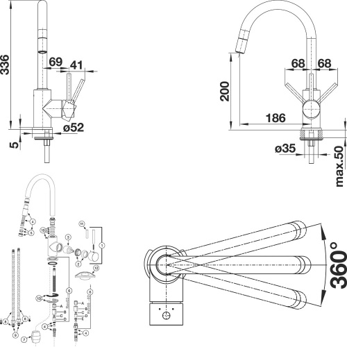 картинка Смеситель для кухни Blanco 521460 Серый от магазина Сантехстрой