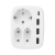 картинка Тройник электрический 16А + 2х2,5А с заземлением + 3хUSB-A 2,4А + USB Type-C 3А,  белый REXANT от магазина Сантехстрой