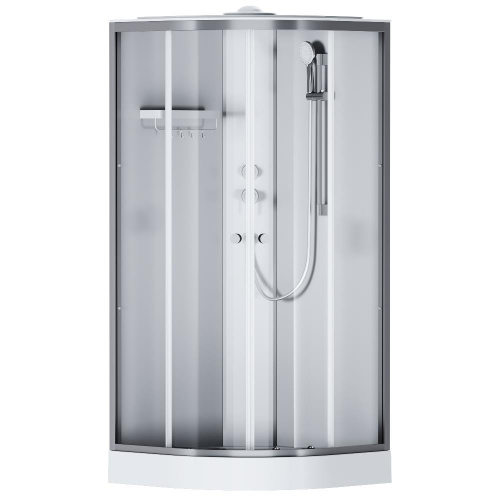 картинка W94C-401-090MT X-Joy кабина душевая  90x90, 1/4 круга,  профиль мат.хром, стекло прозрачное от магазина Сантехстрой