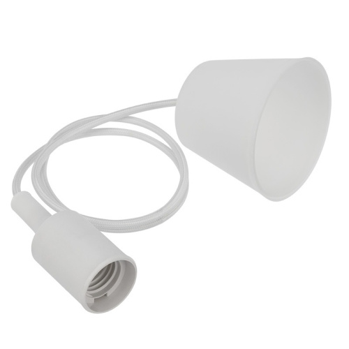 картинка Патрон E27 силиконовый со шнуром 1 м белый REXANT от магазина Сантехстрой