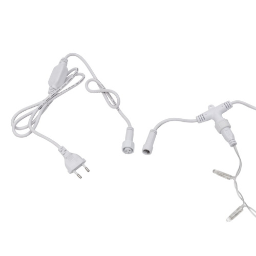 картинка Гирлянда светодиодная Занавес (Дождь),  2х6м,  768 LED ТЕПЛЫЙ БЕЛЫЙ,  прозрачный ПВХ,  IP65, эффект мерцания 230В,  соединяется (шнур питания в комплекте) от магазина Сантехстрой