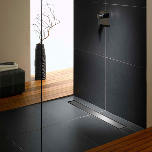 картинка Душевой лоток AZARIO D50 Klasik 650 мм, боковой слив, пластиковый, решетка из нержавеющей стали (AZ-CH 650/50 K) от магазина Сантехстрой