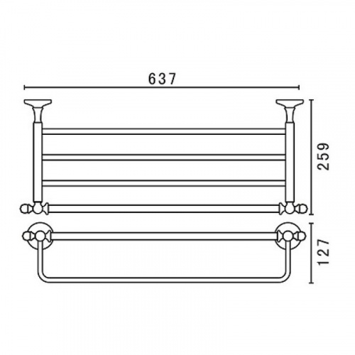 картинка Полка для полотенец Art&Max Antic Crystal AM-E-2622SJ-Br Бронза от магазина Сантехстрой
