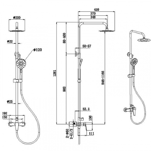 картинка Душевая система Allen Brau Eclipse 5.E1006-31 Черная матовая от магазина Сантехстрой