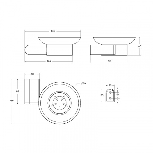 картинка Мыльница Cezares Stylus STYLUS-SODS-BORO Брашированное золото от магазина Сантехстрой
