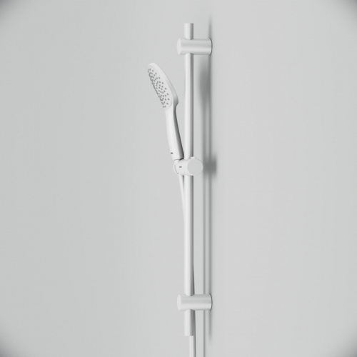 картинка F0190033 Gem душ.комплект: ручн.душ 1 ф-ция d 110 мм, штанга 700, шланг 1 750 мм, белый, шт. от магазина Сантехстрой