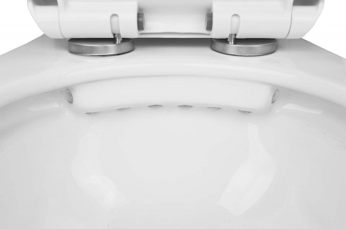 картинка Унитаз подвесной Loranto Fredo 355х550х410 безободковый, с быстросъемным сиденьем микролифт (CS-WH8005) от магазина Сантехстрой