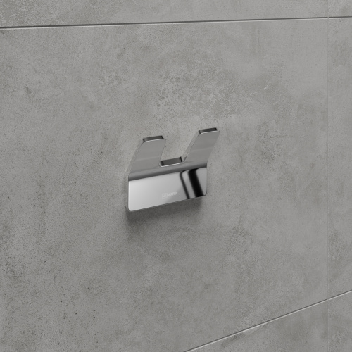 картинка Крючок двойной Lemark SMOOTH LINE для полотенец и халатов, хром (9711004) от магазина Сантехстрой
