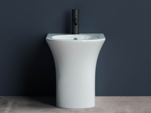картинка CN1906 Напольное пристенное биде STAR, 1 отверстие под смеситель, с крепежом для скрытого монтажа от магазина Сантехстрой