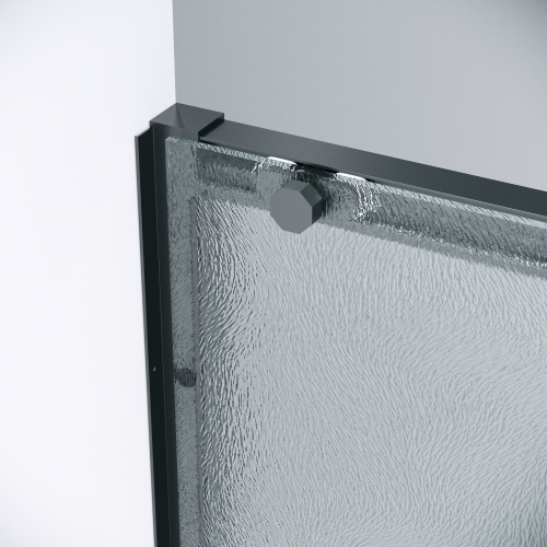 картинка Дверь в нишу 100.K33.05.130.21.02 Style (130*195) черный матовый, стекло шиншилла, 1 место от магазина Сантехстрой