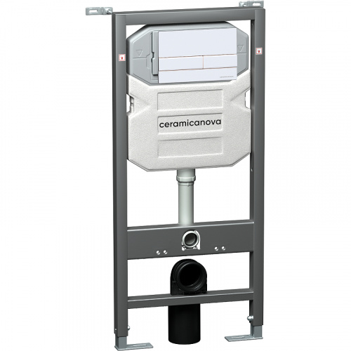 картинка Комплект унитаза с инсталляцией Ceramica Nova Metropol CN4002_1002W_1000 с сиденьем Микролифт и Белой клавишей смыва от магазина Сантехстрой