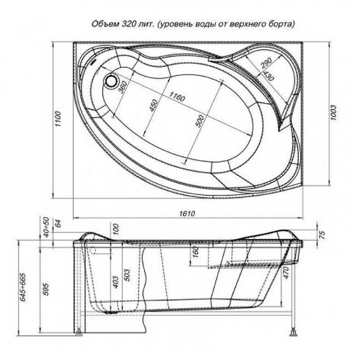 картинка Акриловая ванна Aquanet Jamaica 160x100 R 203987 без гидромассажа от магазина Сантехстрой
