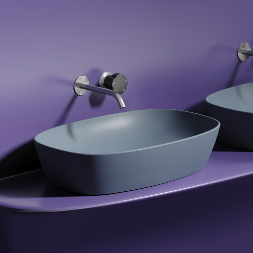 картинка CN6049MHL Умывальник чаша накладная овальная (цвет Серо-Голубой Матовый) Element 600*380*138мм от магазина Сантехстрой