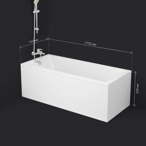 картинка W93A-170-075W-A Gem, ванна акриловая 170x75 см от магазина Сантехстрой