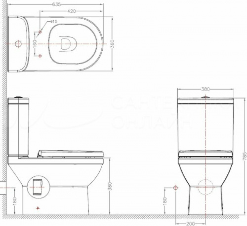 картинка Бачок для унитаза Bravat New Moon (CY01019W-S-RUS) от магазина Сантехстрой