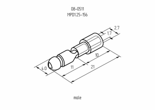 картинка Разъем штекерный изолированный штекер 4 мм 0.5-1.5 мм² (РШи-п 1.5-4/РШИп 1,25-4) красный REXANT от магазина Сантехстрой