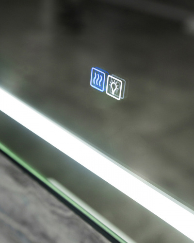 картинка Зеркало BelBagno Kraft 70 SPC-KRAFT-700-800-LED-TCH-WARM с подсветкой Сатин с сенсорным выключателем и подогревом от магазина Сантехстрой