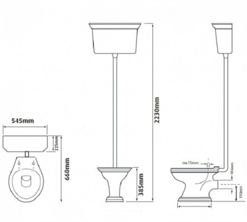 картинка Бачок для унитаза Heritage Dorchester PVEW02 от магазина Сантехстрой