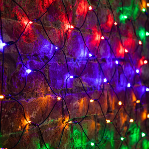 картинка Гирлянда Сеть 1х1,5м,  черный ПВХ,  160 LED Мультиколор от магазина Сантехстрой