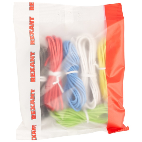 картинка Набор автопровода REXANT «Радуга» 1х0,75 мм,  6 цветов (белый,  желтый,  зеленый,  красный,  синий,  черный) по 3 метра от магазина Сантехстрой