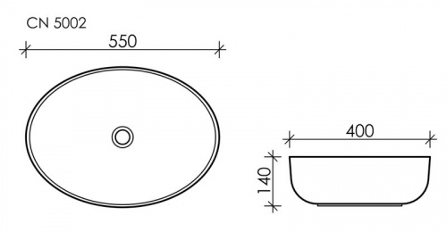 картинка CN5002 Умывальник чаша накладная овальная  Element 550*400*140мм от магазина Сантехстрой