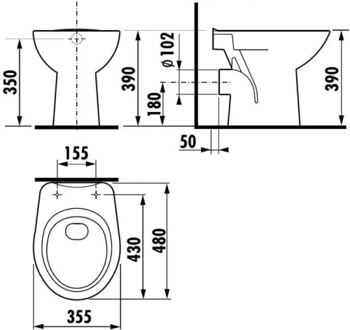 картинка Унитаз напольный приставной Jika Zeta 2239.6.000.000.1 от магазина Сантехстрой