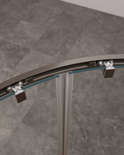 картинка Душевой уголок Cezares Molveno 90x90 MOLVENO-R-2-90-C-GM-IV профиль Оружейная сталь стекло прозрачное от магазина Сантехстрой