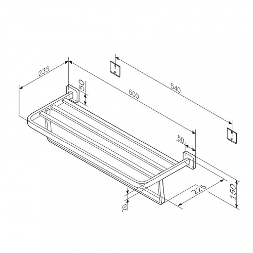 картинка A8F37722 Func Полка для полотенец, черный от магазина Сантехстрой
