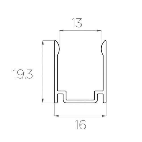 картинка Профиль алюминиевый накладной для неона 16х16мм,  2м от магазина Сантехстрой