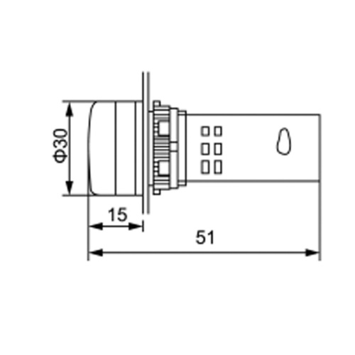 картинка Индикатор значения напряжения красный VD22 70-500 В от магазина Сантехстрой